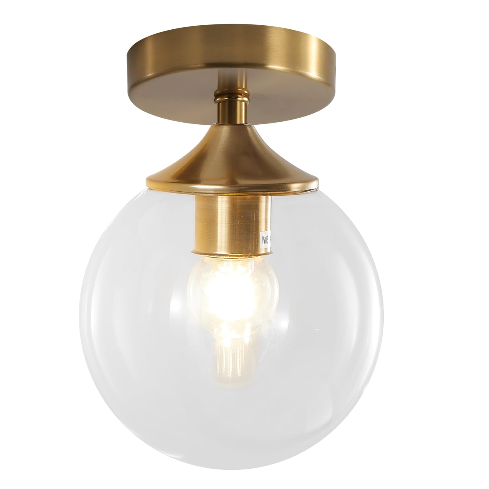 Photo 1 of KCO Brushed Gold 5.9” Clear Bubble Glass Semi Flush Mount Ceiling Light