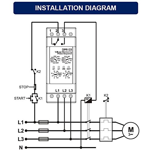 DATAKOM DPR-03 Voltage Protection Controller, L-L, UV/OV