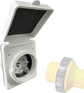 30 Amp RV Plug Power Inlet Box,NEMA L5-30P Shore Power Inlet Replacement for 3 Prong 30 Amp 110/120 Volt RV Extension Cord with Twist Lock - 30 Amp RV Receptacle 125 Volt 3750 Watts,ETL Listed(White)