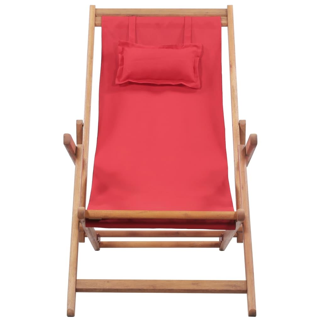 Générique Czerwone drewniane składane krzesło plażowe 3 pozycje leżak rozkładany do ogrodu, patio, balkonu, kempingu, wytrzymałej drewnianej ramy, odporne na warunki atmosferyczne, składane siedzisko