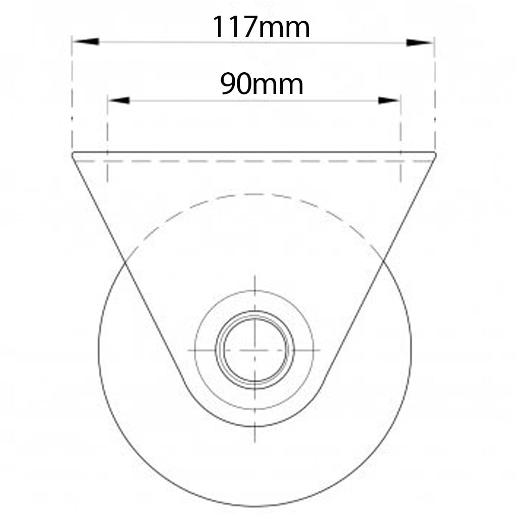 Roue à rainure ronde 100 mm avec rainure de 20,5 mm dans support fixe