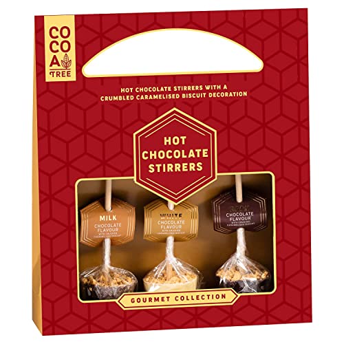 Hot Chocolate Flavour Stirrers 3pk 75g - Unique Flavoured Stirring Spoons With Marshmallow Chocolate Easter Christmas Gifts - For Valentines Day Mothers Fathers And Wife