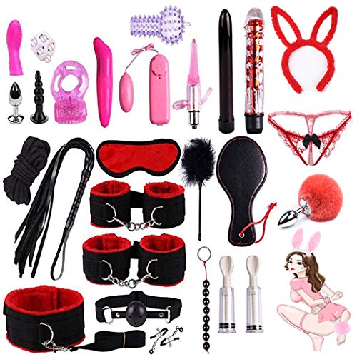 KKirafairy Adult Fun 27Pcs/Set Bed Game Play Set Binding Sex Games Toys for Couple Kits