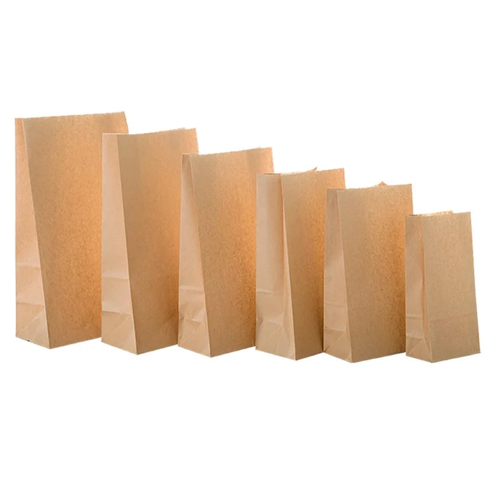 Sacchetti Carta Kraft Sacchetti di carta Kraft for imballaggio Biscotti Caramelle Cibo Pane Cottura Asporto Borse(White,21x12x7,50PCS)