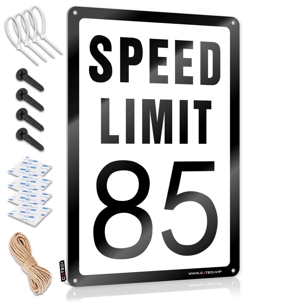 Fzfn Boys Colour Speed Limit 85 Mph Nice Decoration | Backyard Accessories Vintage Style Fun Garage Decoration Easy Hang(30X40cm)