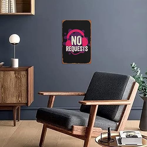 Ieitb No Requests Dj Design Music Poster Retro Tin Sign Wall Art Decor Metal Sign Decoration Sign 8X12 Inch thumb #4