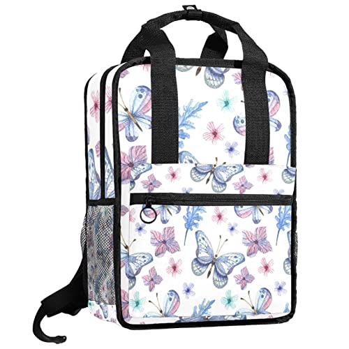 Sac à dos pour garçons ajustable motif hirondelle et fleurs rouges