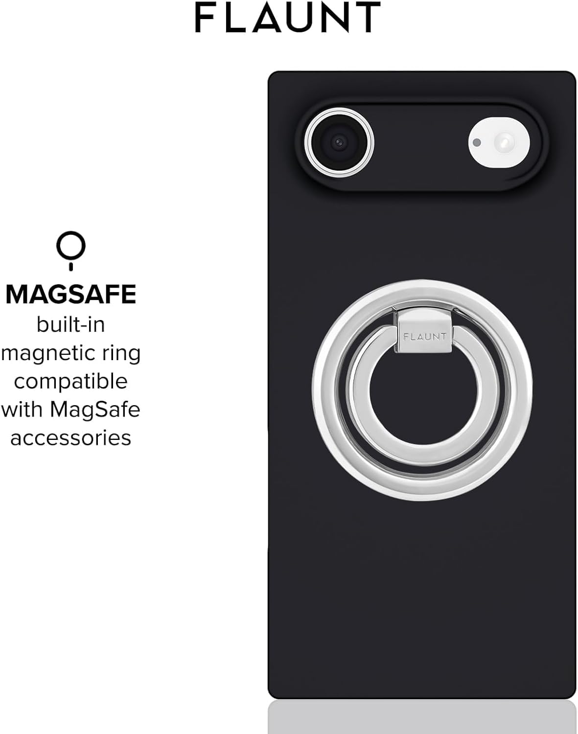 Flaunt Official Square Protective Case - Compatible with iPhone Air - Compatible with MagSafe & Wireless Charging - Drop-Tested & Shockproof - (Matte Black)