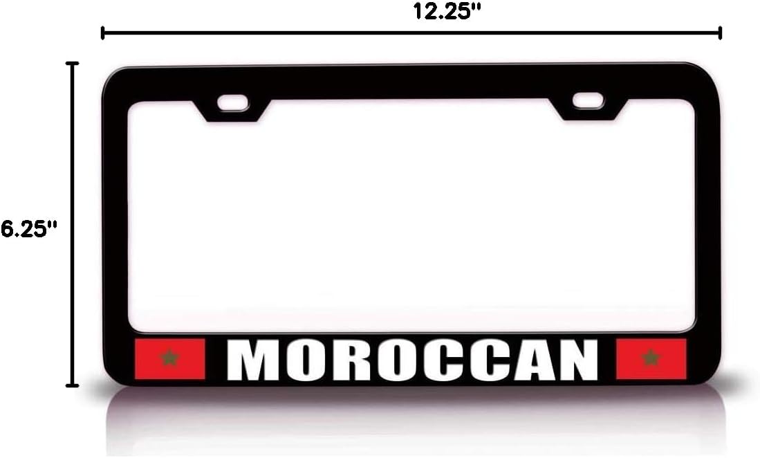 Moroccan Flag Metal Car SUV Truck License Plate Frame Bl u22