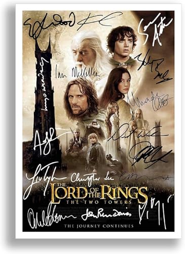 Image of The Lord Of The Rings The Two Towers Cast Signed A4 Poster Photo Print Framed Autograph Gift Movie Film (A3 Poster Only)