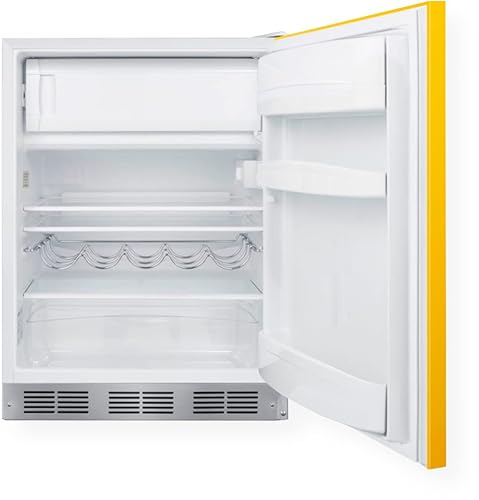 Summit 24" Refrigerator Freezer, Undercounter Fridge, 5.04 cu.ft. Capacity, ADA Compliant, ENERGY STAR, Yellow - BRF611WHYADA on Fridge.com