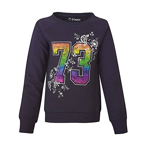 Sweatshirt imprimé fleuri fille en taille XS bleu marine