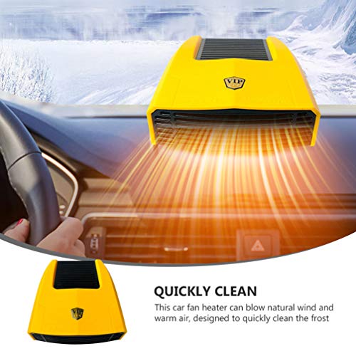 FAVOMOTO Aquecedor Portátil de Carro Descongelador Desembaçador Aquecedor Elétrico Automático Amarel