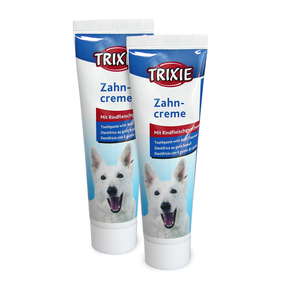 TRIXIE 2 dentifricio con sapore di manzo, per cani, 100 g