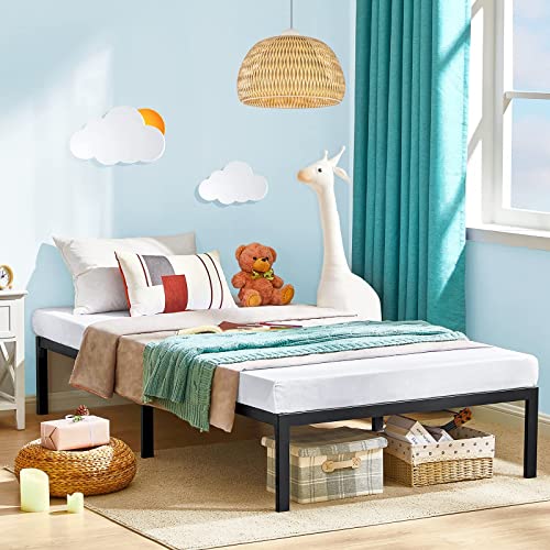 Greenforest Twin Bed Frame Tool-Free Quick Assembly Metal Platform And Full Size Bed Frame With Headboard #TOP4