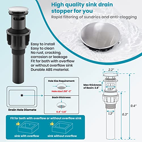 Bathroom Sink Faucet Widespread Brushed Nickel Double Mixing Tap Deck Mount Cross Knobs 3 Hole With Pop Up Drain #TOP6