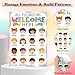 FLYAB Feelings Chart for Kids - 11.2x16.5 Inch Classroom Decorations Elementary Emotions Learning Mental Health Poster for Toddlers Educational Calming Corner Teacher Must Haves for Back to School Supplies