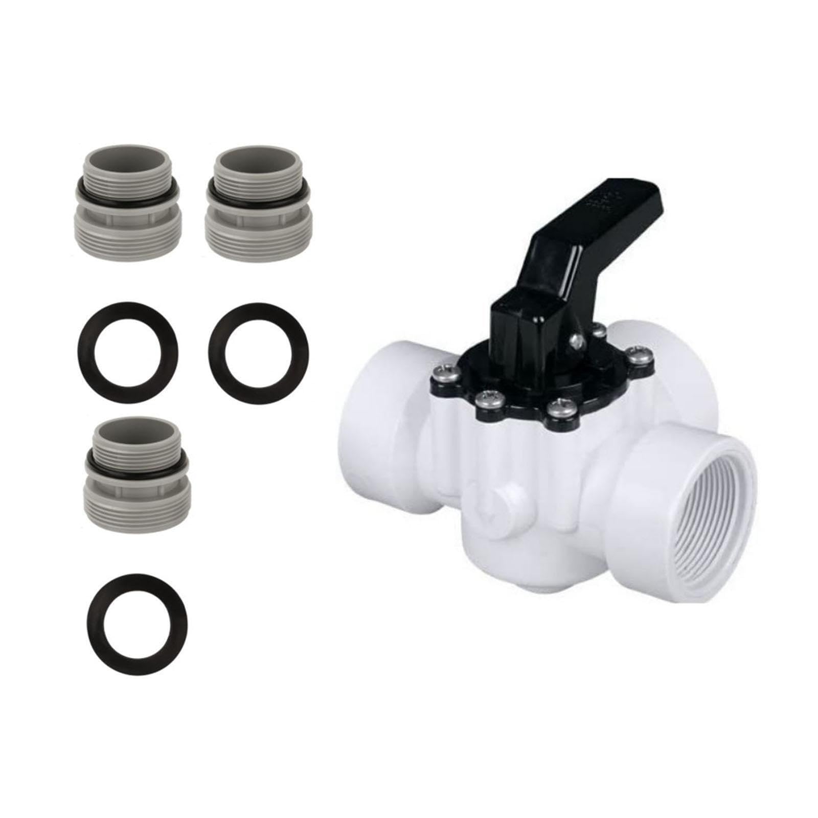 Válvula desviadora de 3 vías, Repuesto de válvula Deslizante para Estanque jardín, Accesorios Piscina, Color para Blanco