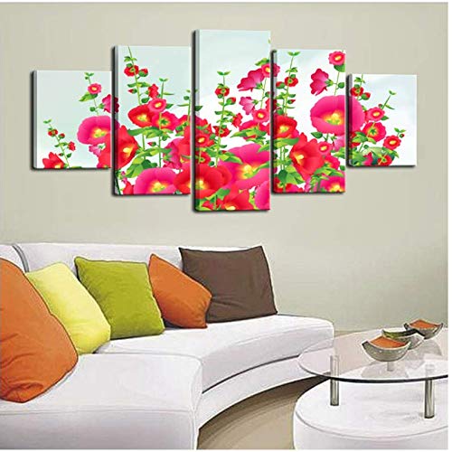 Impression sur toile fleur gloire du matin rouge grand format sans cadre
