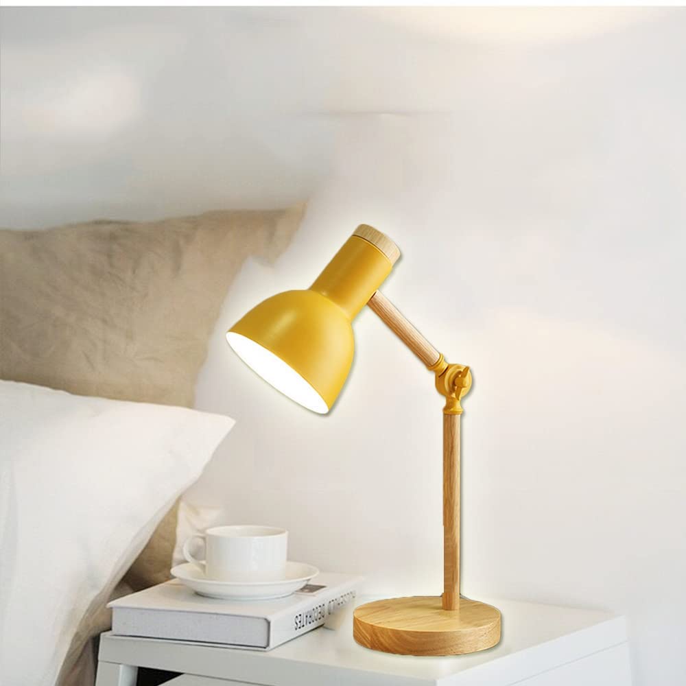 Metalowa dekoracyjna lampa biurowa LED BUREAU E27 Drewniana lampa nowoczesna regulowana lampa przemysłowa biuro czytanie lampa sypialnia lampa studiowanie, [A+],D