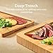 SMIRLY Wooden Cutting Boards For Kitchen Meal Prep & Serving - Bamboo Cutting Board Set with Holder, Charcuterie & Chopping Board, Wood Cutting Board Set, Kitchen Gadgets