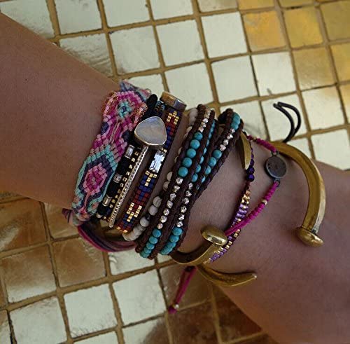 Image of KELITCH New Star Turquoise Bracelets Love Silver Beads 3 Wrap Bracelet Women Shell Pearl Bracelets