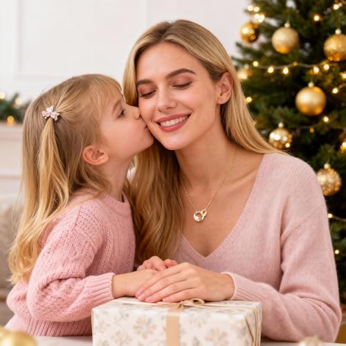 Save 60% on Dainty Gold-Plated Interlocking Circle Necklace for Women - Image 2