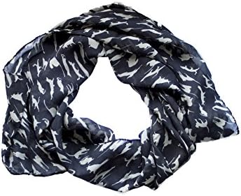Meowingtons 100% Chiffon Clowder Cats Scarf for Girls Women (Black)