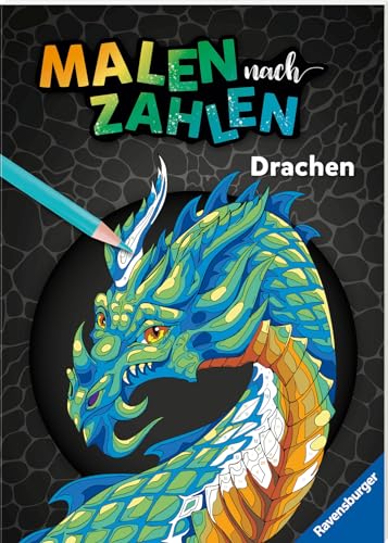 Ravensburger Malen nach Zahlen Drachen - 32 Motive abgestimmt auf Buntstiftsets mit 24 Farben (Stifte nicht enthalten) - Malbuch mit nummerierten Ausmalfeldern für fortgeschrittene...