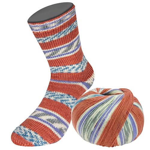 MEILENWEIT 100g Seta Adriana 3243 - Blaugrau/Weiß/Terracotta/Lila/Schilf