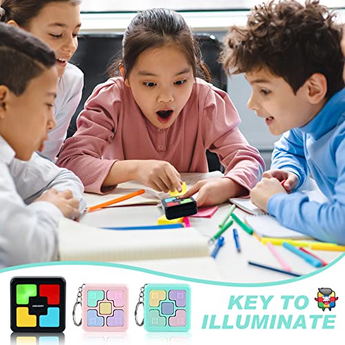 4 Pcs Memory Game Toys, Fun Games For Boys Girls, Memory Training Puzzle Toy, Electronics Handheld Games Flashing Cube, Mini Games Keychains For Teens Adults #TOP4