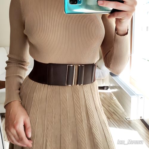 Wide Belt Elastic Stretch Waist Belts for Women Dress