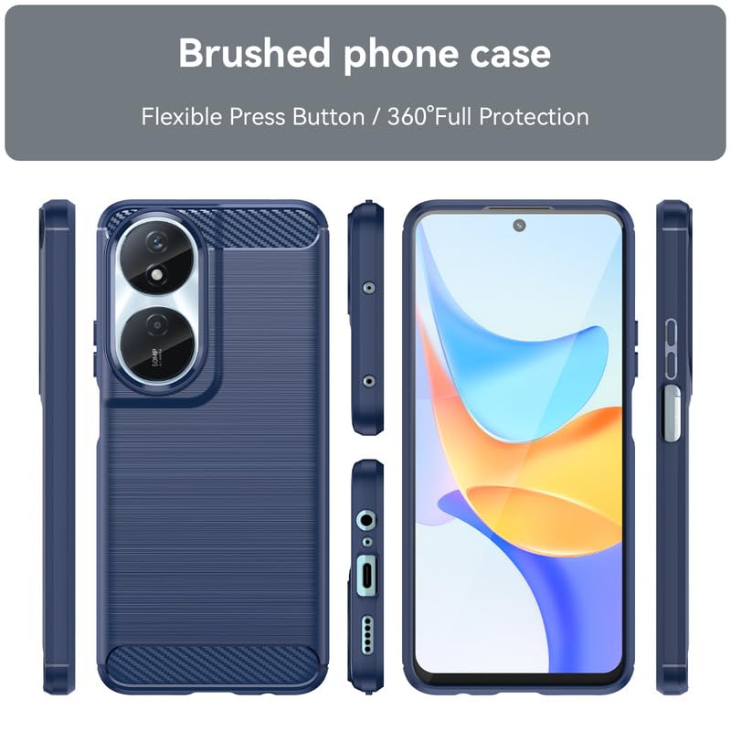 Image of Hybrid Carbon Fiber Back Case for Honor X7B (Blue)