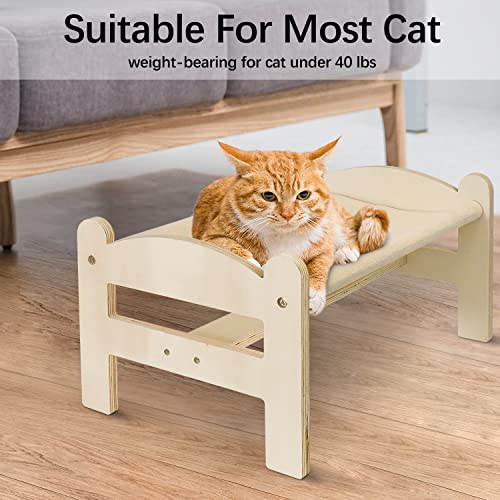 Cat Furniture Cat Bed Cat Hammock,Wooden Elevated Cat Bed Free-Standing For Indoor Cats,Cat Couch Pet Supplies,Washable And Breathable Kitty Hammock Bed,Gift For Your Small To Medium Size Cat #TOP1