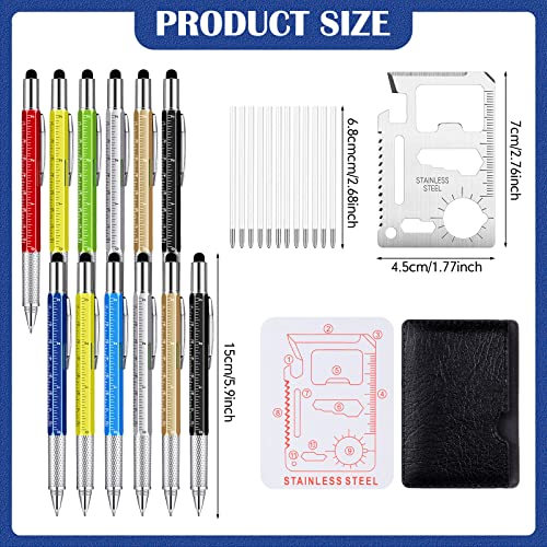 Image of Sabary 36 Pcs Gifts for Fathers Day Multitool Pen Gift for Men Birthday Gift Including 6 in 1 Tool Pen, Stainless Steel 11 in 1 Beer Opener Credit Card Tool and Black Refill(Bright Color)