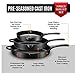 Bruntmor 8, 10 and 12 Inch Pre-Seasoned Frying Pan Set of 3, Oven Safe Skillet, Grill Pan Set, Nonstick Cookware with Side Drip Lips, Black