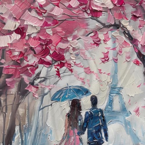 Eiffel Tower Pink Cherry Blossom Square Silk Scarf for Women, 23.6" Lightweight Fashion Scarves Wraps, Silk Like Hair Neck Scarf Headband Bandanas for Ladies3