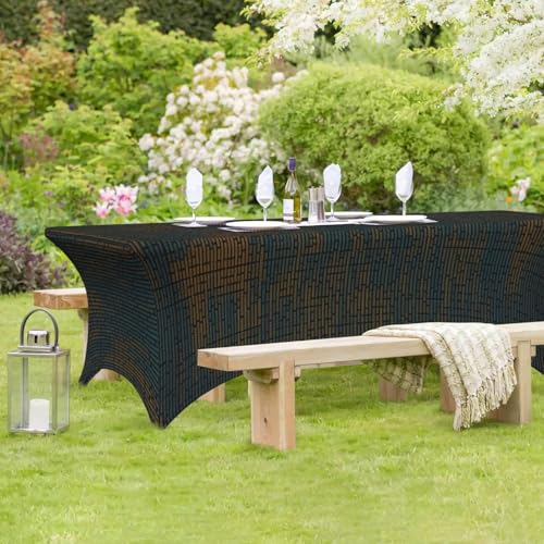 Nappe rectangulaire élastique anti-vent motif code de programmation pour table de bureau - 8