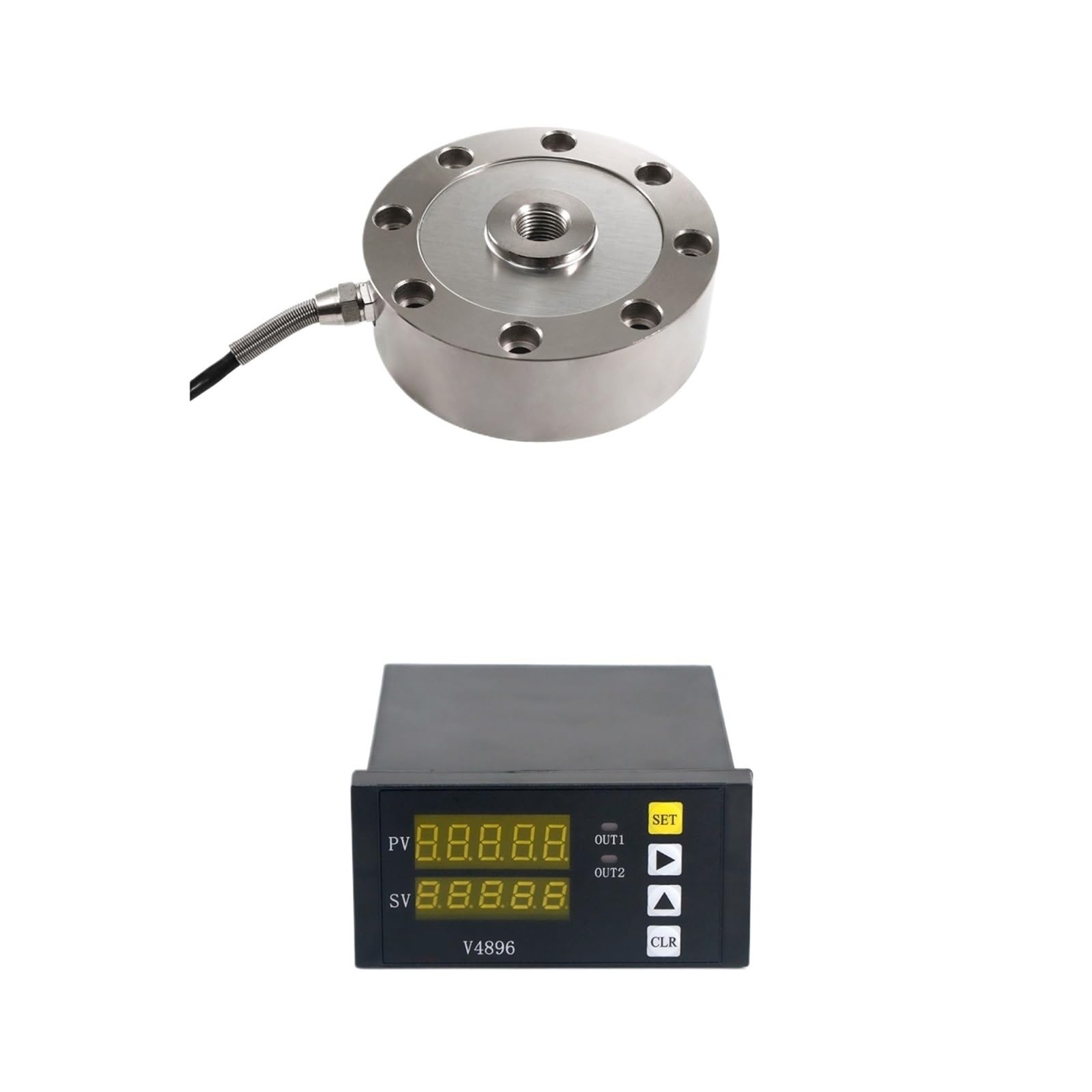 JJHQOKYNA Load Cell Sensors with Indicator Display Compression and Tension Cells for Force Measurement 50KG 100KG 200KG 300KG 500KG(500KG and Indicator)