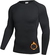 NuCamper Men's Winter Thermal Underwear Long Sleeve Thermal Shirt Men's Baselayer Compression Shirt Quick Dry Sports Running Cycling Fitness Skiing Top