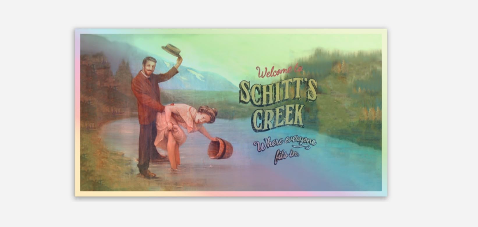 Schitt Swag Creek Holographic Sticker Schitts Town Sign