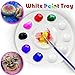 22pcs Paint Palettes, Plastic Paint Tray Palette, Paint Pallets for Kids or Students to DIY Craft Class or Art Class, White