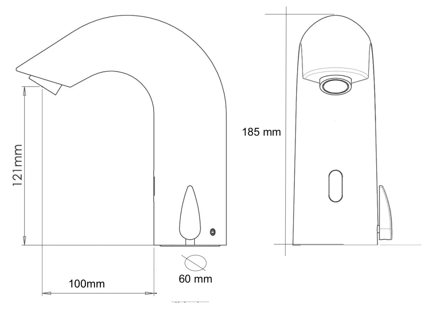BAGNOCLIC - Rubinetto Miscelatore Elettronico Automatico | Ad Infrarossi | Cromo, Cromata, Ottone, Neutro | Installazione Facile | Sistema Antimanomissione