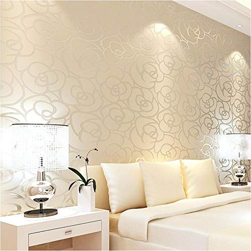 Papel pintado de terciopelo de estilo clásico rosa dorada flor sala de estar sofá dormitorio tv fondo papel tapiz de pared decoración del hogar T