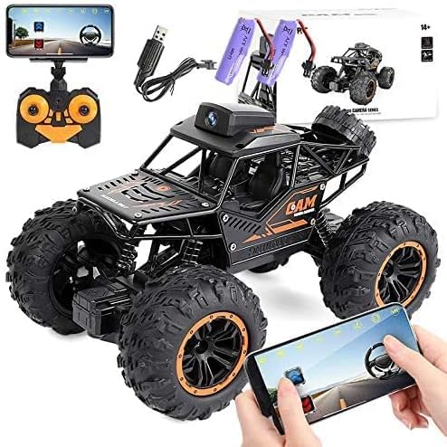 ASCETIC RC Car Remote Control Car with 720P HD FPV Camera, 1/18 Scale Off-Road Remote Control Truck Gravity Sensor Rc Truck, High Speed Monster Trucks for Kids, Adults (Camera car, Multicolour)