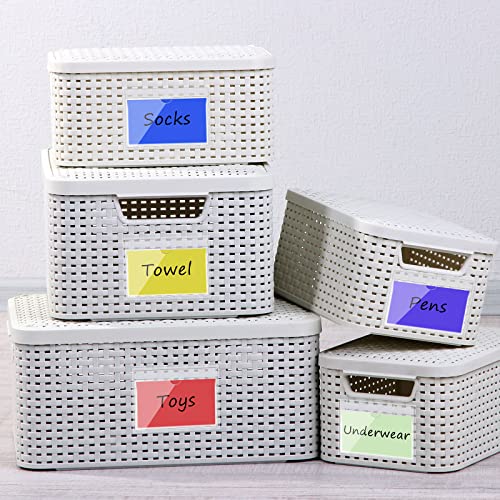 Image of Chinco 30 Pcs Self Adhesive Pockets, Bin Labels for Storage Bins, Clear Pocket Label Sleeves, Plastic Index Card Holder with Top Open for Organizing Bins Box Drawer(3 x 5 Inches)