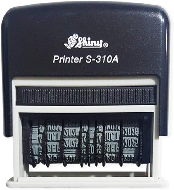 SHINY Self-Inking Manufacturing and Expiry Date Stamp - S-310A - Red/Blue Ink