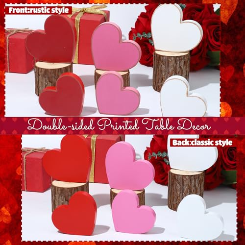6-Pcs-Valentines-Day-Heart-Wood-Sign-Rustic-Valentine-Tiered-Tray-Decor-Red-Pink-White-Wooden-Heart-Tabletop-Block-Farmhouse-Heart-Table-Centerpiece-for-Wedding-Home-Shelf-Party-Decorations 6 Pcs Valentines Day Heart Wood Sign Rustic Valentine Tiered Tray Decor Red Pink White Wooden Heart Tabletop Block Farmhouse Heart Table Centerpiece for Wedding Home Shelf Party Decorations