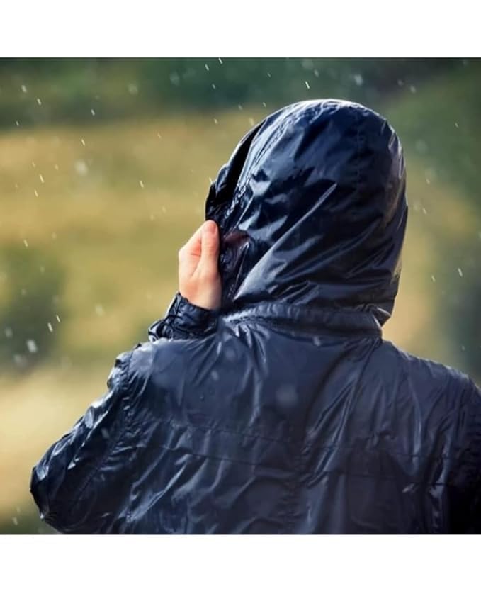Image of RainCoat for Men Waterproof Raincoat with Pants Polyester RainCoat For Men Bike RainSuit RainJacket Suit Mobile Pocket with Storage Bag