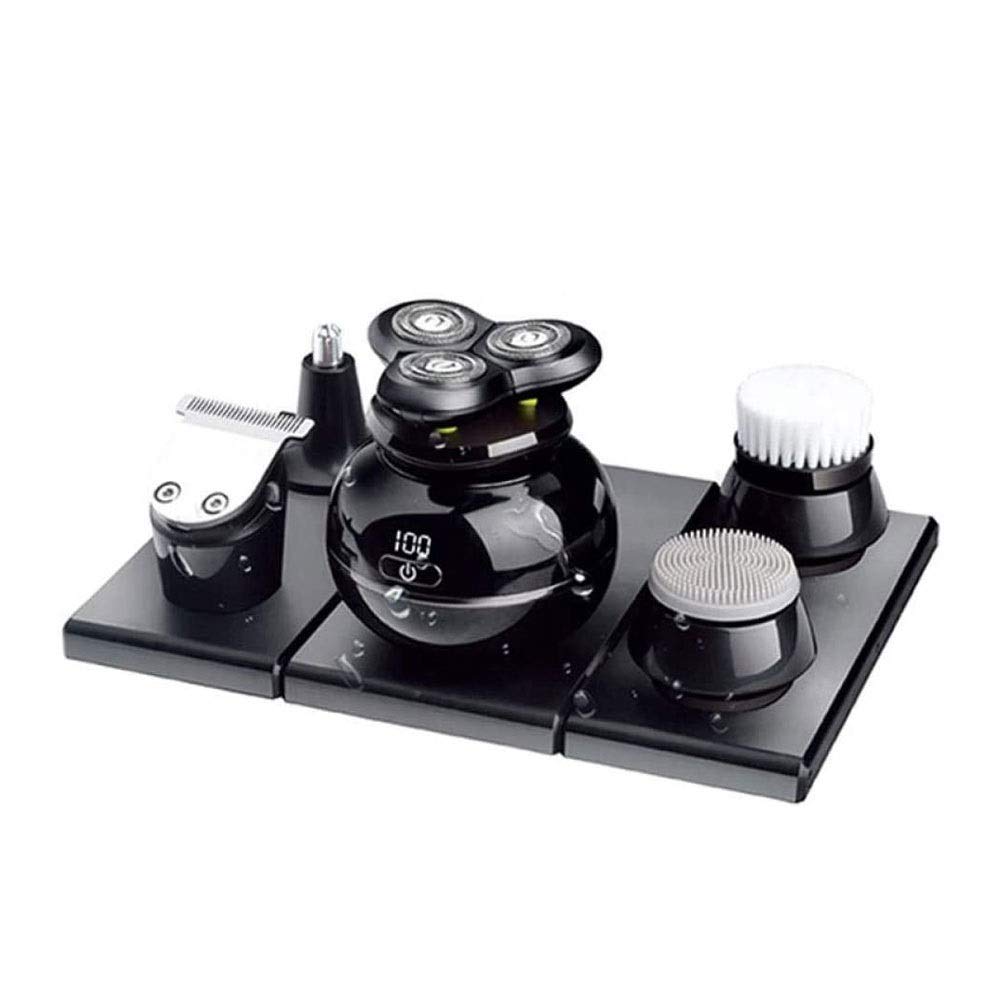 NCRD RAZOR ELECTRIC PARA HOMBRES - SHAVER ROTARIO ELÉCTRICO DE LOS HOMBRES 5 IN 1, Kit de aseo de la afeitadora de cabeza calva, Cabello facial de limpieza facial y limpieza facial, recargable e imper